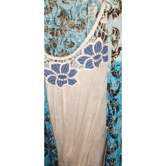 Elementz Women's Blue & White 3/4 Sleeve Cardigan w/ Built in Top Size M - Picture 3 of 5